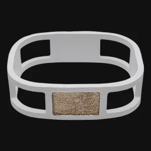 SIDE4 Bracelet – BasicPlus Edition in Matte White (Quantum White) with Light Beige Panel (Beige Armor) – by DAD4DESIGN